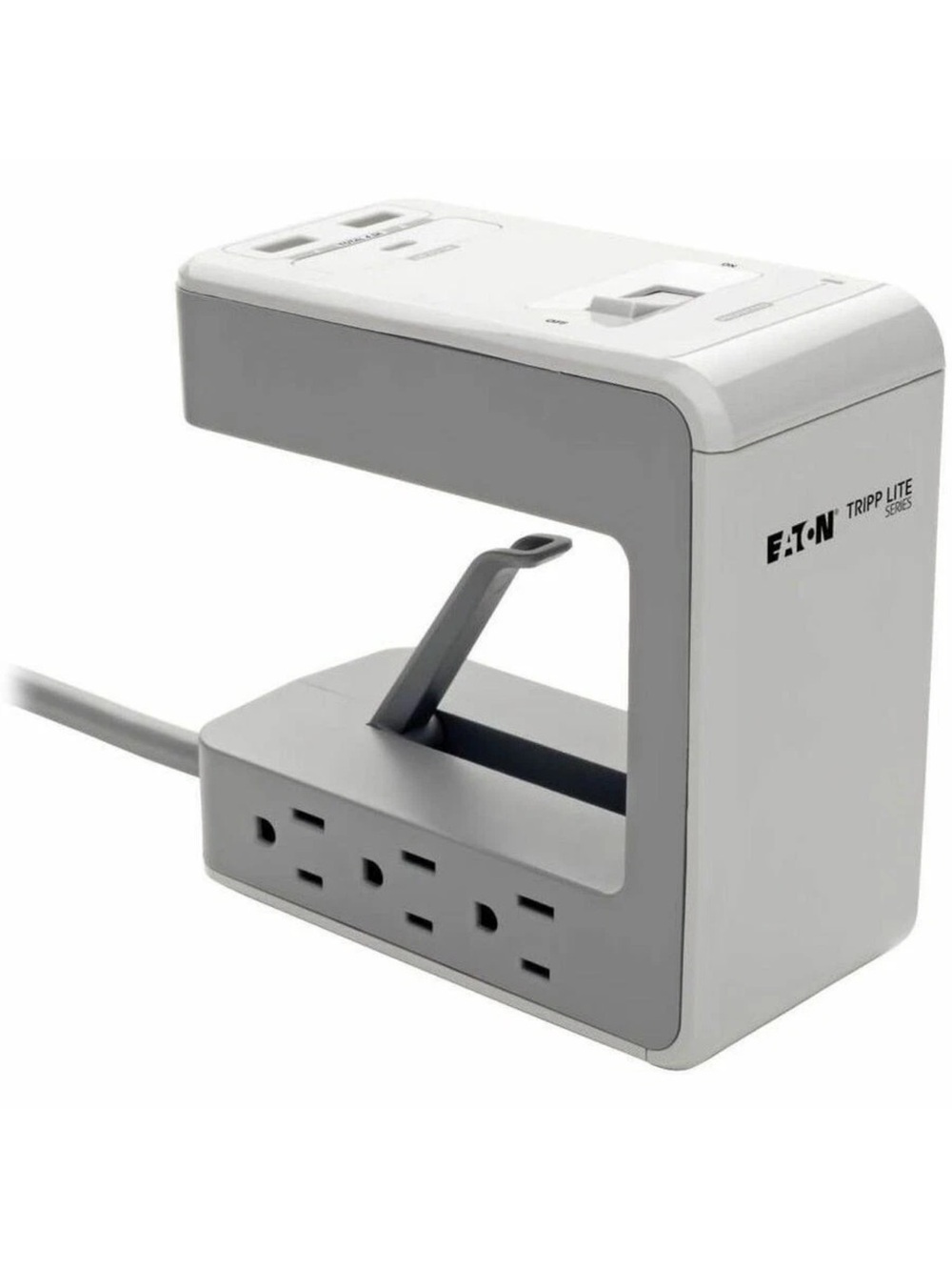 Tripp Lite 8ft Surge Protector Desk Clamp 6-Outlet 2 USB-A 1 USB-C TLP648USBC